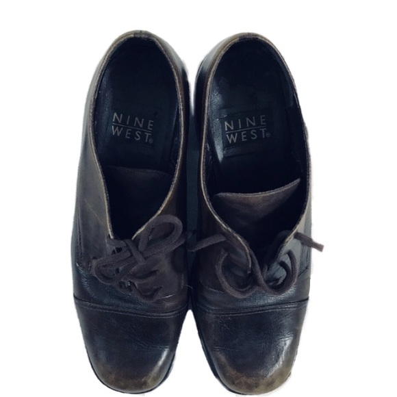 Vintage Nine West Brown Block Heels Loafers- 7.5 - Picture 7 of 8